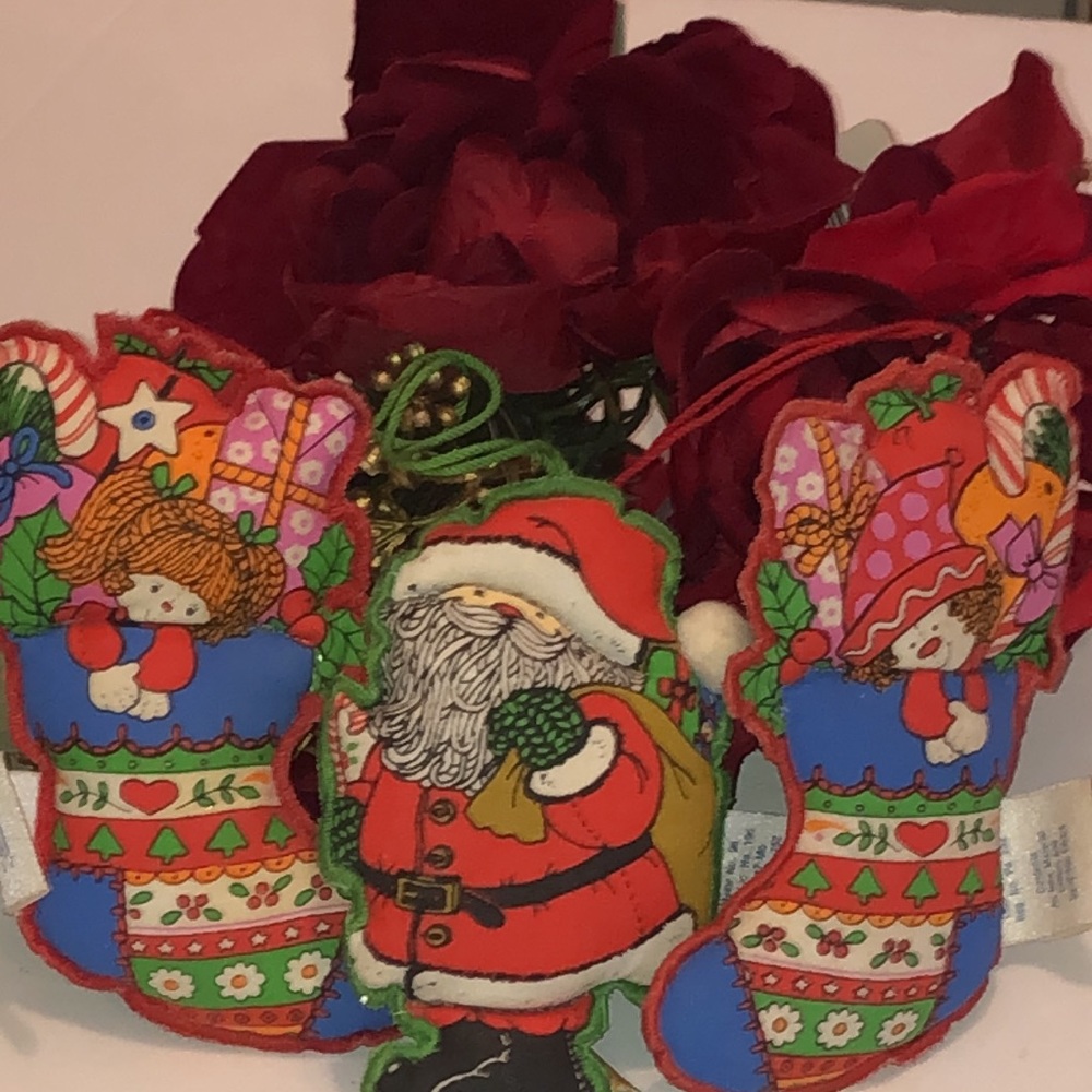 Hallmark 1974 Fabric Christmas Ornaments 1970s Hallmark Fabric Ornaments